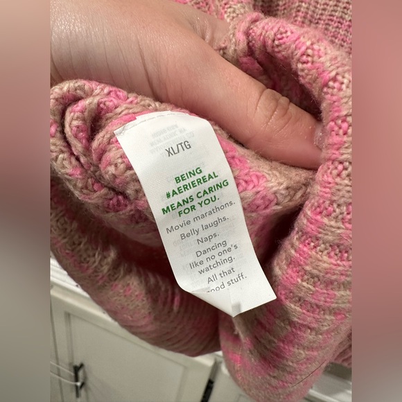 Aerie Pink And Brown Half Zip - Picture 5 of 6